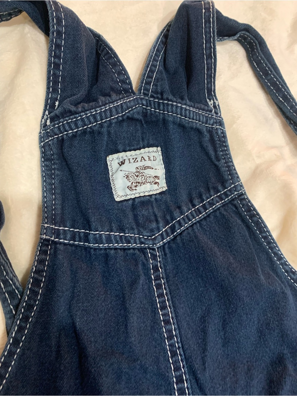 Brand Kids Denim One-Piece Overalls in Dark Blue